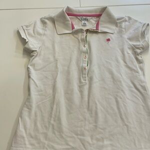 Lily Pulitzer Polo Shirt Women Medium White 100% Pima Cotton